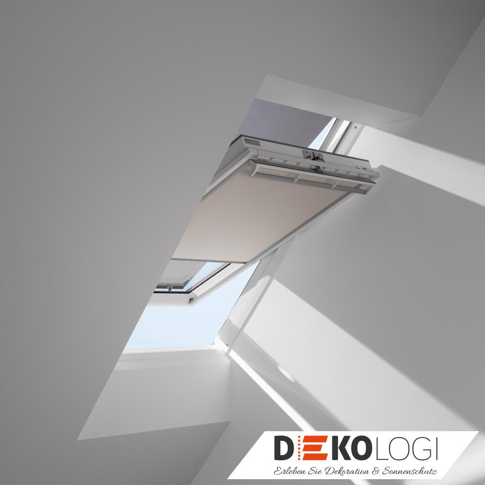 Dachfenster Vorteils Set DOP Rollo beige und Markise schwarz