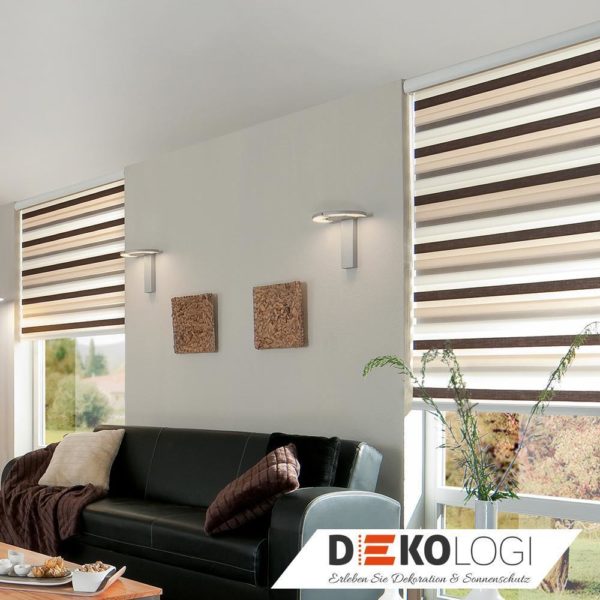 Doppelrollo beige braun