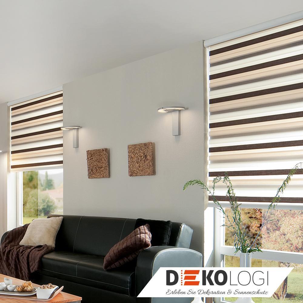 Doppelrollo beige braun