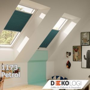 Zwei 1173 Petrol Wabenplissees