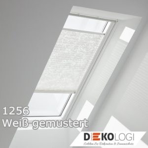 1256 Weiß gemustert Faltstore Plissee FHL