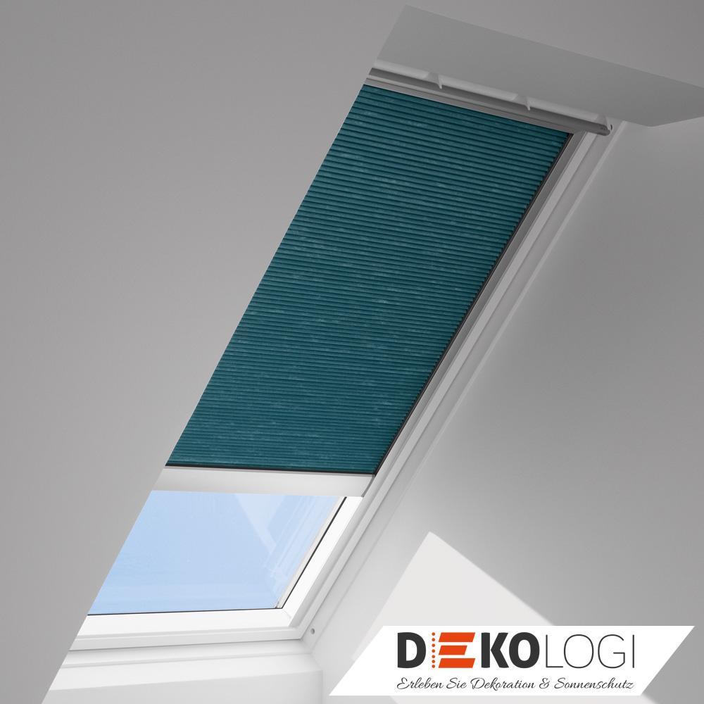 Velux Elektro Wabenplissee Dekor Türkis FMC