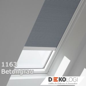 Velux Solar Wabenplissee Dekor 1163 Betongrau solarbetrieben DuoLine