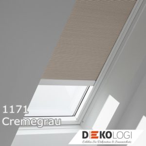 Original Velux Wabenplissee solarbetrieben in Dekor 1171 Cremegrau