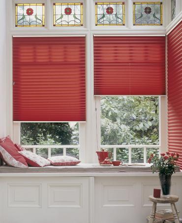 Senkrechtfenster Plissees in rot