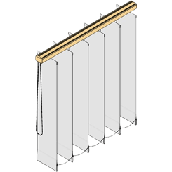 Piktogramm Lamellenvorhang mit linker Bedienung