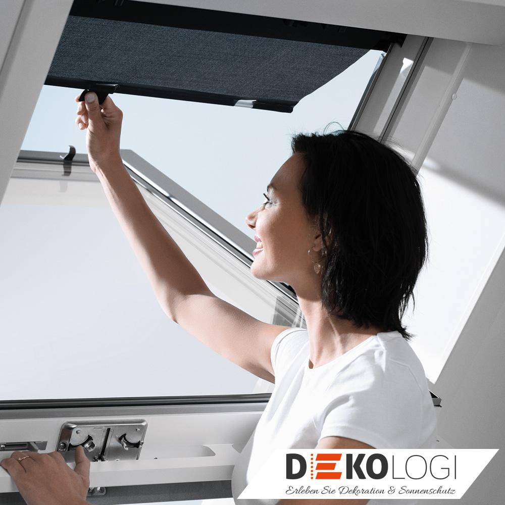 Hitzeschutz Markise im Sommer am Fenster