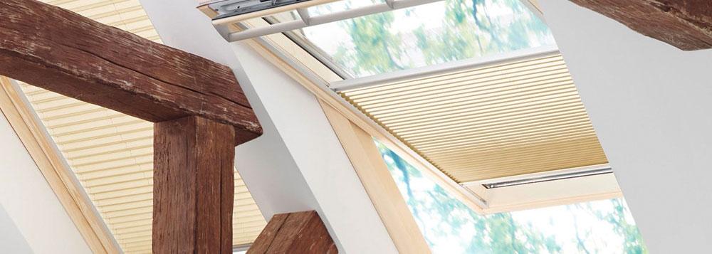 Dachfenster Plissees beige als Maßanfertigung