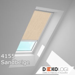 Elektrisch betrieben Integra Original Velux Elektro Sichtschutzrollo 4155 Sandbeige