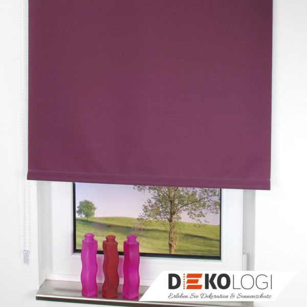 Fertig Seitenzugrollo lila fertiges Abmaß