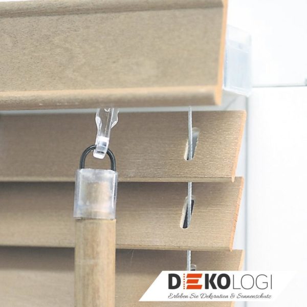 Jalousie Holz Leiterkordel Natur creme beige
