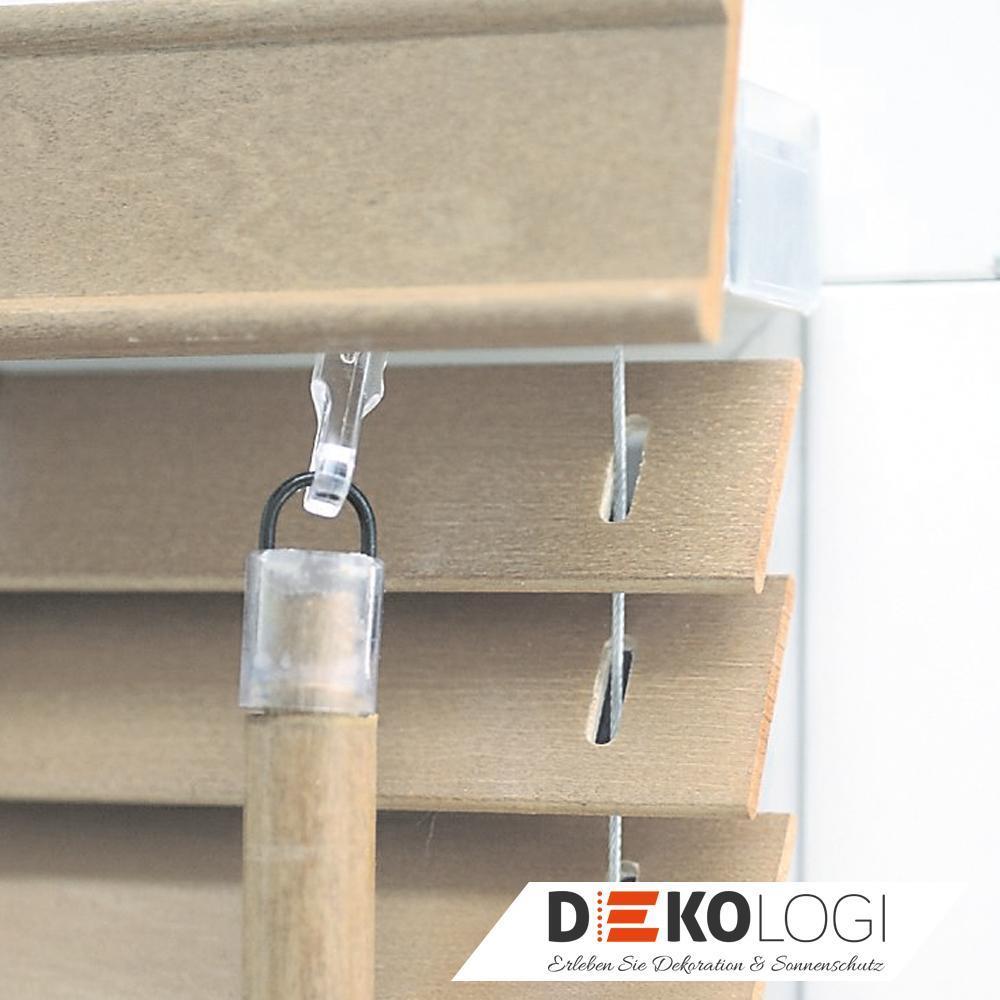Jalousie Holz Leiterkordel Natur creme beige