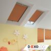 Dachfensterplissee in Orange Beige für Velux Roto Fakro Fenster
