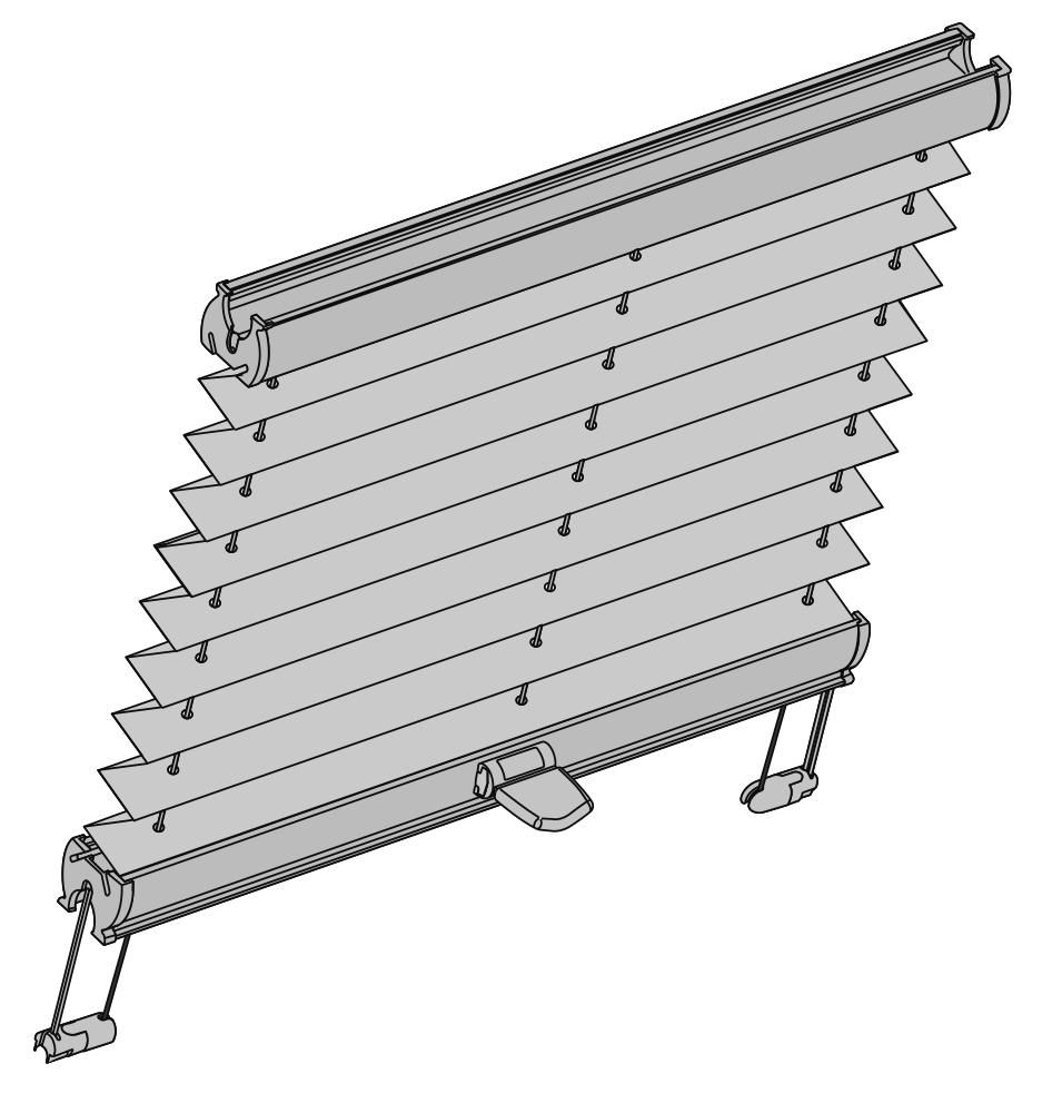Plissee Produktzeichnung unten verspannt