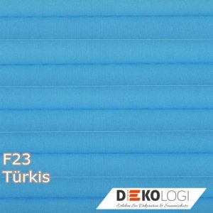 F23 Türkis Plissee mit Schienen