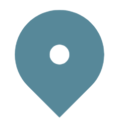 Grafik Symbol in blau Pin