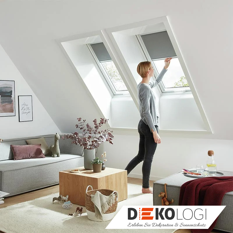 Roto Sichtschutzrollo mit Schienen Original ZRE Rollo Sichtschutz Dachfenster