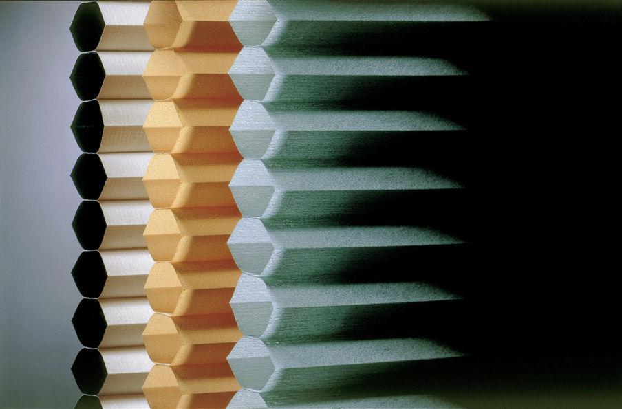 Plissee Stoffmuster Wabenplissee