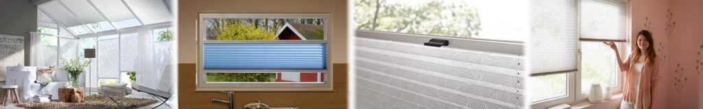 Vier Plissee Raumbilder