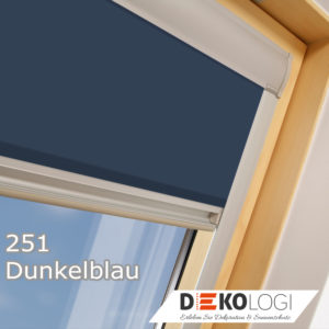Dachfenster Sichtschutz mit Seitenschienen Wohndachfenster Sonnenschutz mit Seitenschienen ARP 251 Dunkelblau