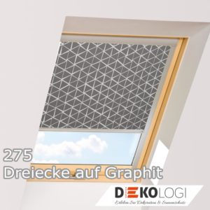 Fakro Verdunkelungsrollo ARF mit Führungsschienen 275 Dreiecke auf Graphit