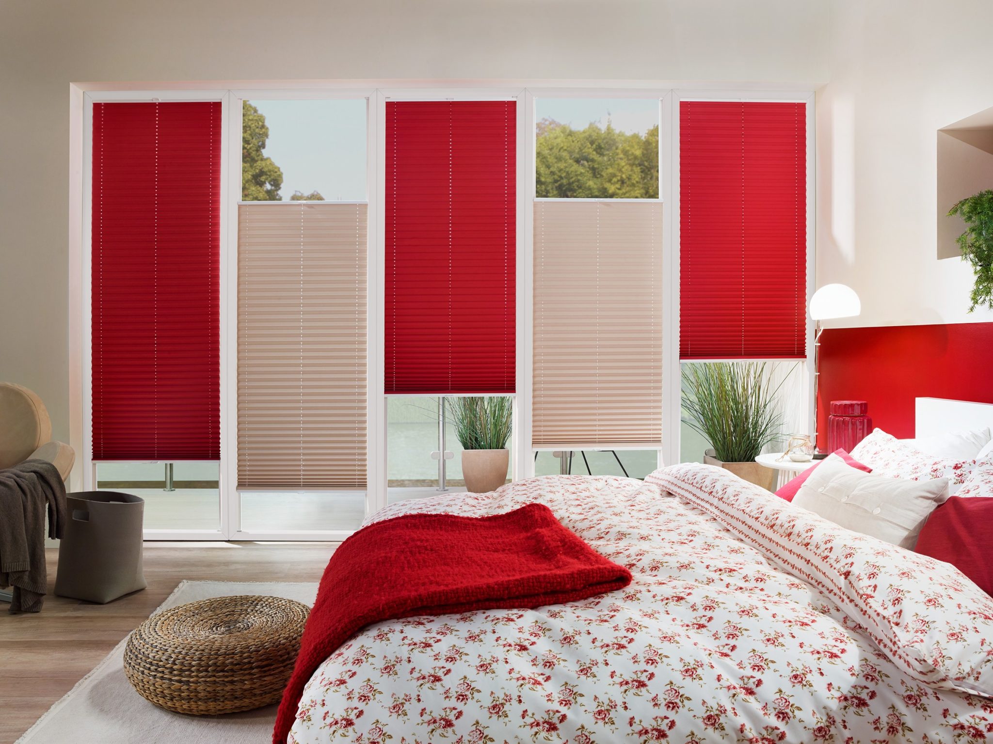 Schlafzimmer Plissees Rot Garten