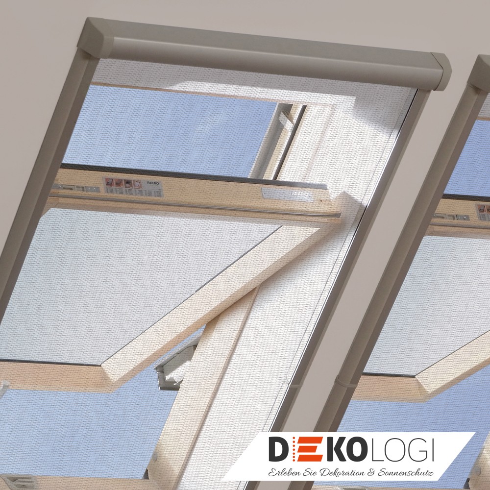 AMS Mückenrollo für Dachfenster grau