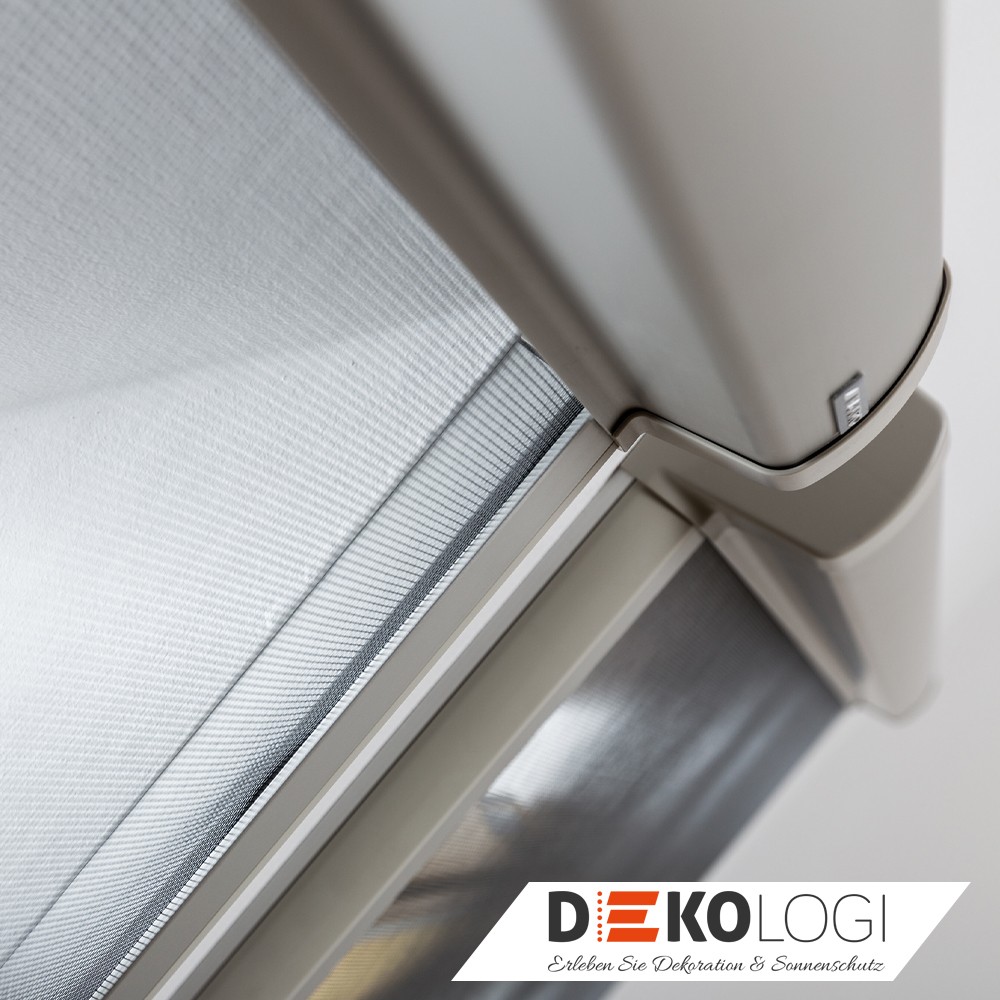 AMS Fakro Insektenschutzrollo Montage Netz grau