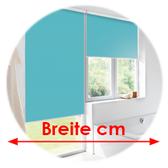 Maßanfertigung Rollo Breite Türkis