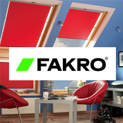 Fakro Logo im Raumbild rot