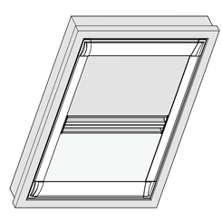Dachfensterrollo Comfort Tag & Nacht mit Schienen