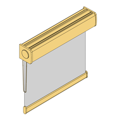 L-Rollo mit Kassette