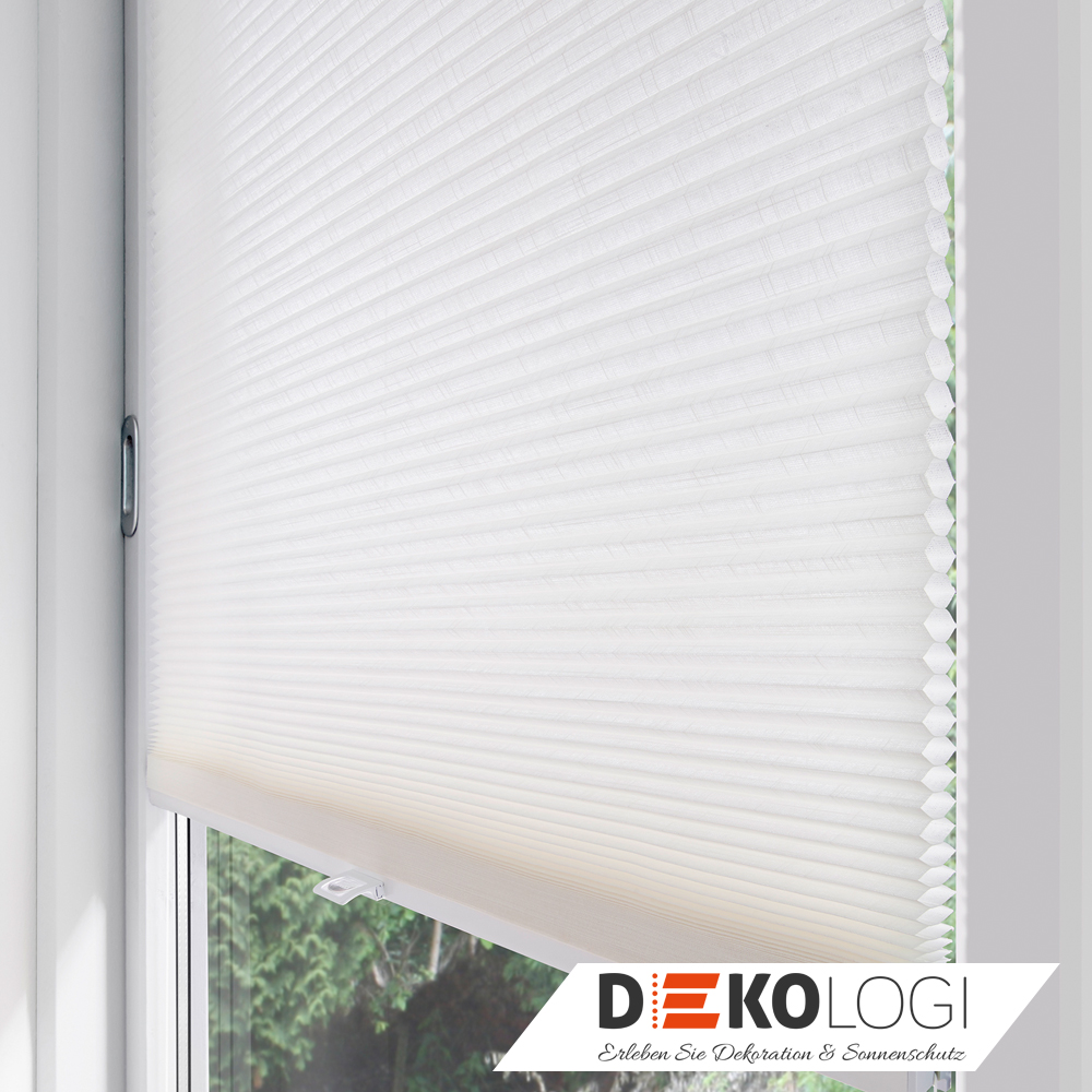 Wabenplissee weiß nach Maß Badezimmer Küchen ohne Bohren Transparent blickdicht