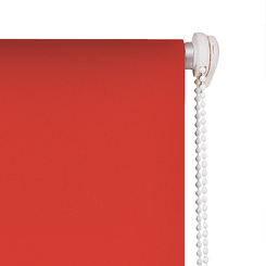 Klemmfix Verdunkelungsrollo in rot und Kettenbedienung