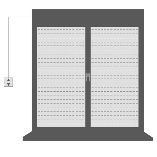 Fensterfront mit 50 mm Rollladen Außenrollladen Maßanfertigung