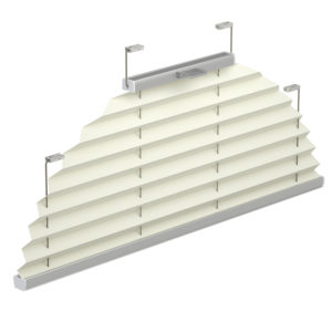 Plissee in Sonderform halbkreisförmig verspannt