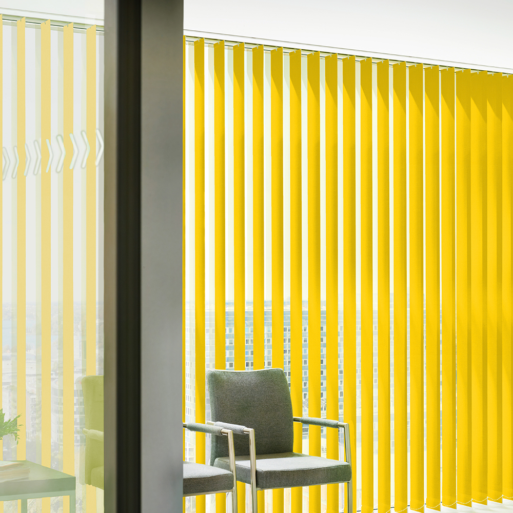 Lamellenvorhänge als Maßanfertigung gelb