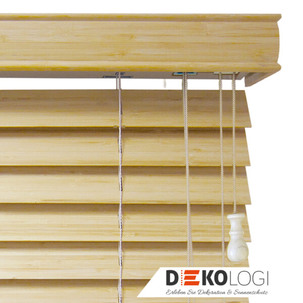 Bambus Jalousie hell Detail mit Bedienung