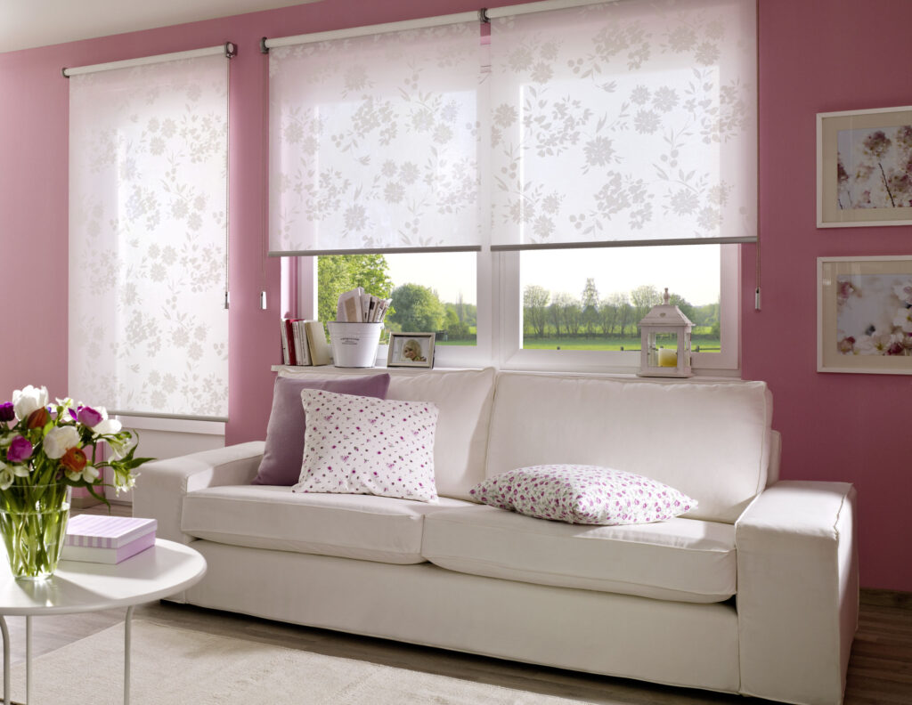 Große Rollos für Fenster Floral