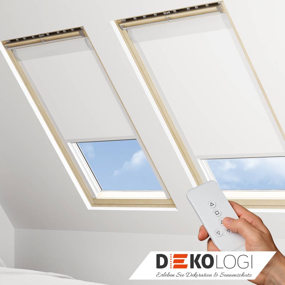 Solar Verdunkelungsrollo / Sichtschutzrollo für Dachfenster Velux Roto Rooflite Rooflite Dakstra