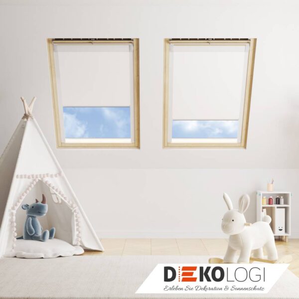 Solar Verdunkelungsrollo und Sichtschutzrollo für Dachfenster von Blocblind