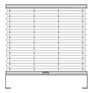 Piktogramm einer Plissee Variante verspannt