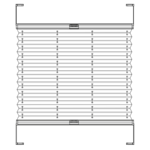 Piktogramm einer Plissee Variante zweimal verspannt