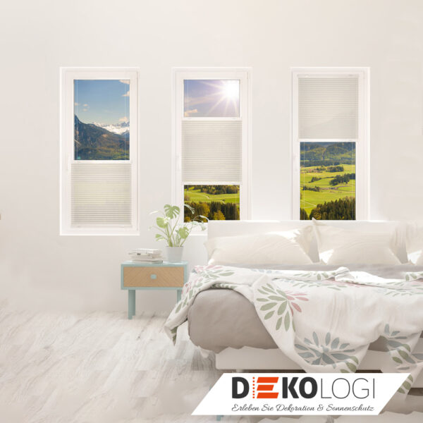 Drei Aktions-Plissee Farbe beige creme