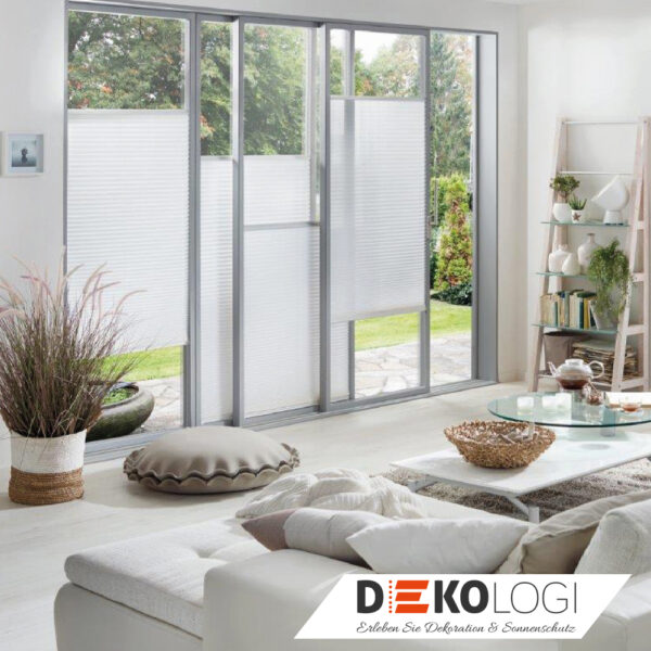 Wohnzimmer Fenster Gestaltung in weißem Look