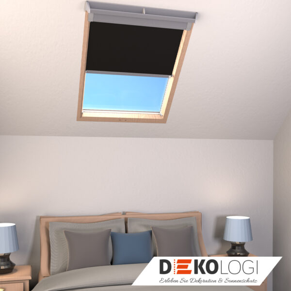 Raumbild Krallen Rollo mit Blende Dekor schwarz