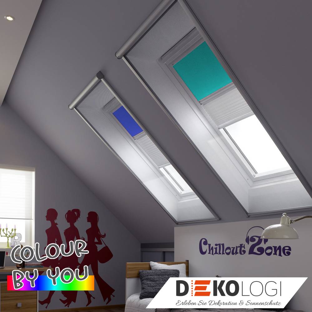 Kombi-Set Verdunkelungsrollo plus mit Faltstore Colour by you